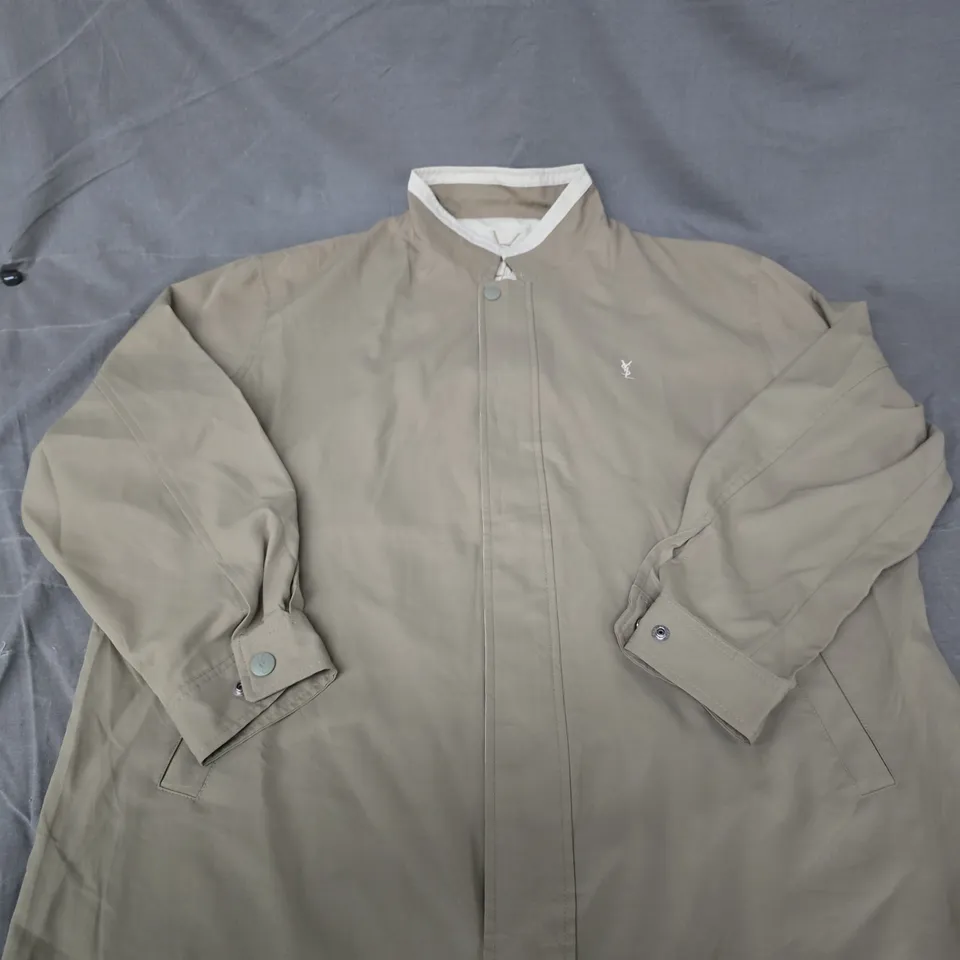 YVES SAINT LAURENT KHAKI TRENCH COAT – LONG COAT SIZE UNSPECIFIED