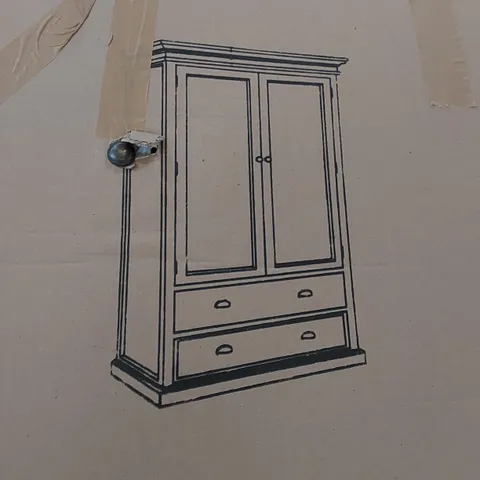 BOXED HALIFAX 2-DRAWER 2-DRAWER WARDROBE - WHITE (1 BOX)