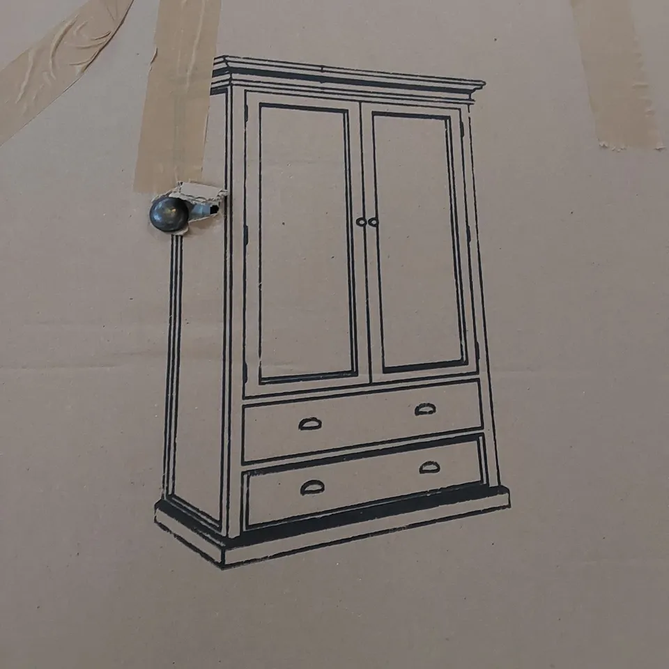 BOXED HALIFAX 2-DRAWER 2-DRAWER WARDROBE - WHITE (1 BOX)