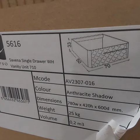 PALLET CONTAINING A LARGE QUANTITY OF ASSORTED BATHROOM FURNITURE PARTS INCLUDING: SAVENA SINGLE DRAWER VANITY BASES