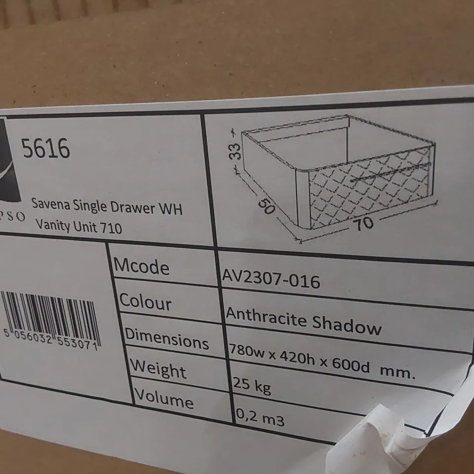 PALLET CONTAINING A LARGE QUANTITY OF ASSORTED BATHROOM FURNITURE PARTS INCLUDING: SAVENA SINGLE DRAWER VANITY BASES