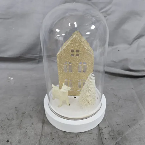 APPROXIMATELY 20 HOUSE & DEER SCENE DOME ORNAMENTS