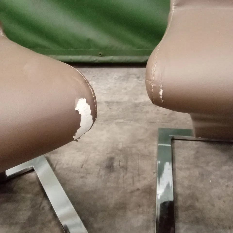 SET OF 6 QUALITY DESIGNER ZIG-ZAG STYLE DINING CHAIRS IN PU FAUX LEATHER