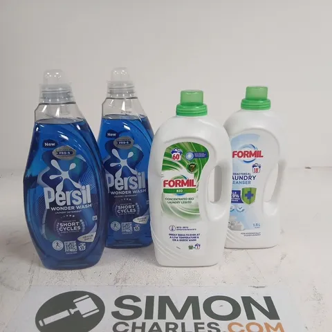 LOT OF 4 ASSORTED HOME CLEANING ITEMS TO INCLUDE PERSIL AND FORMIL