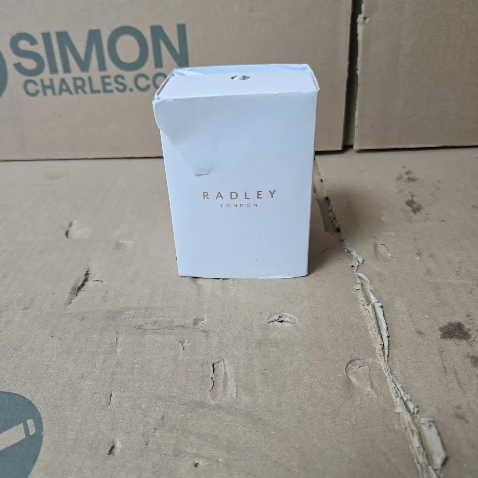 RADLEY LONDON PINK WRISTWATCH WITH DOG DESIGN. BOXED