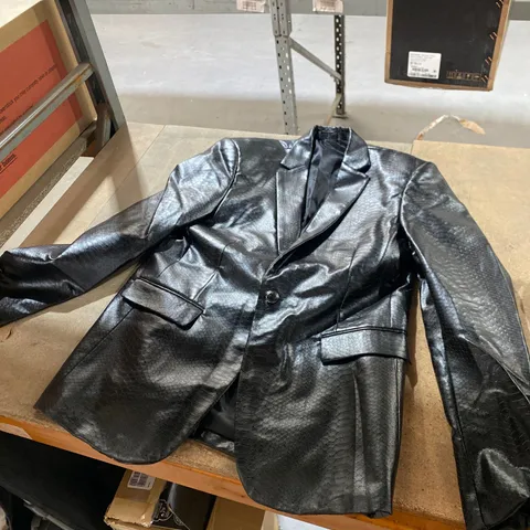 KOI 100% VEGAN BLACK FAUX LEATHER JACKET SIZE 56