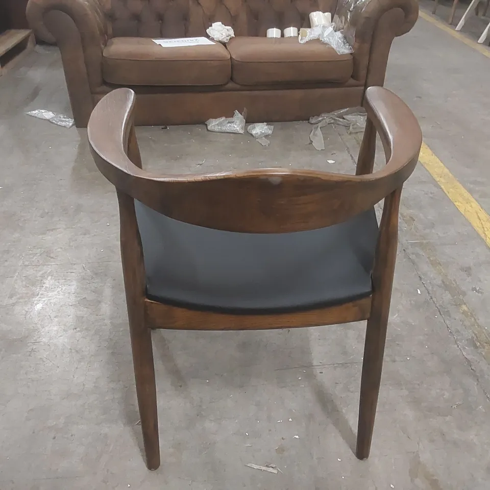 DESIGNER SOLID WOOD DINING CHAIR WITH PADDED SEAT