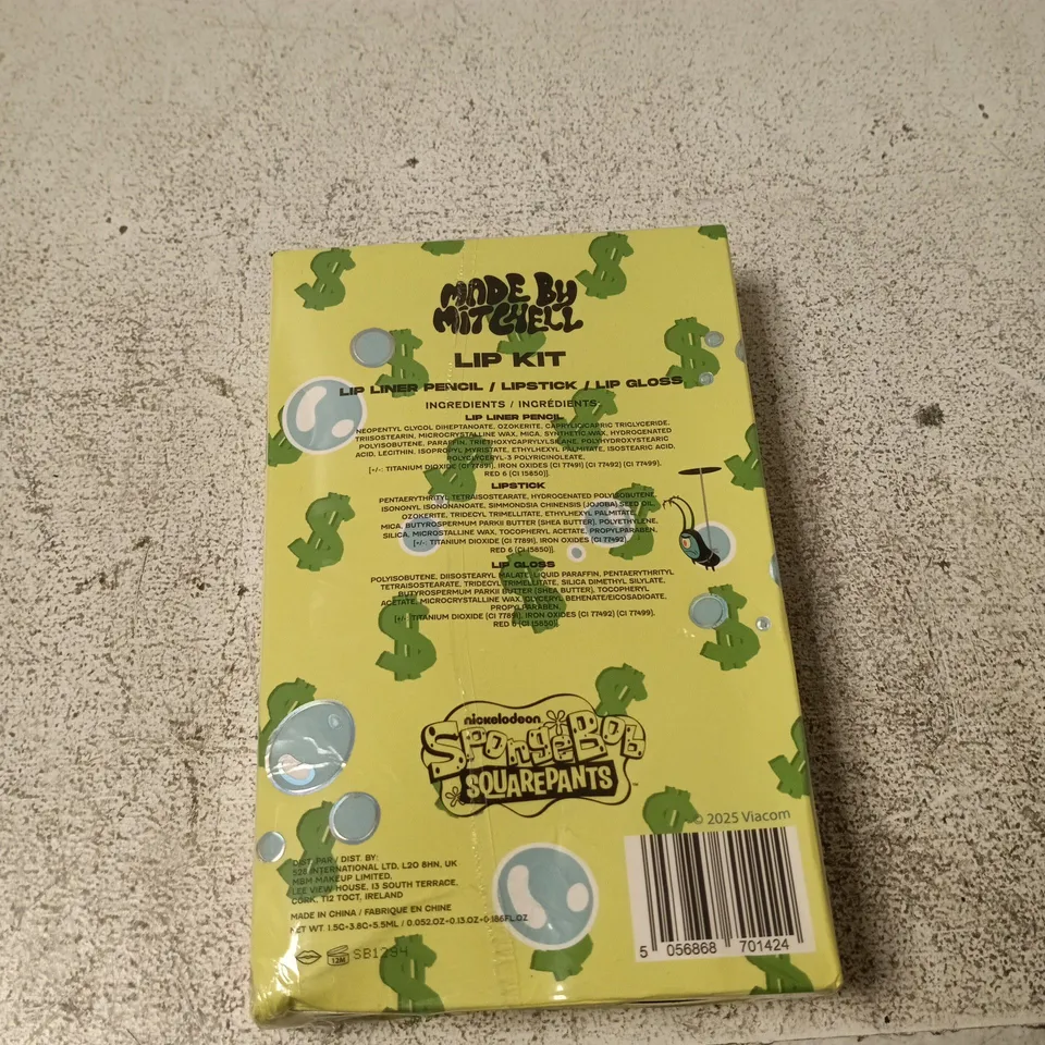 MADE BY MITCHELL LIP KIT – SPONGEBOB SQUAREPANTS (NICKELODEON) LIP LINER, LIPSTICK & LIP GLOSS