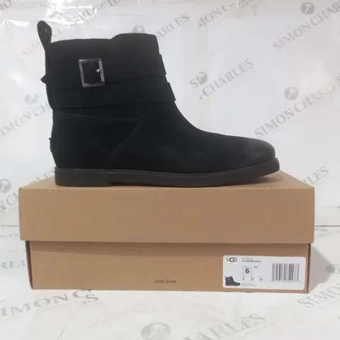 BOXED PAIR OF UGG JOSEFENE ANKLE BOOTS IN BLACK UK SIZE 4