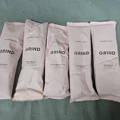 LOT OF 10 ASSORTED GRIND 227G COFFEE PACKS IN VARIOUS FLAVOURS