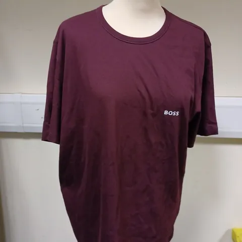 HUGO BOSS PLAIN MAROON T-SHIRT -  XL