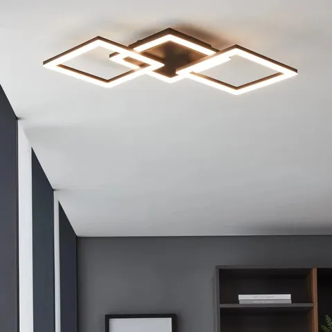 BOXED EGLO PARANDAY-Z BLACK STEEL SMART CONTROL, COLOUR CHANGING CEILING LIGHT