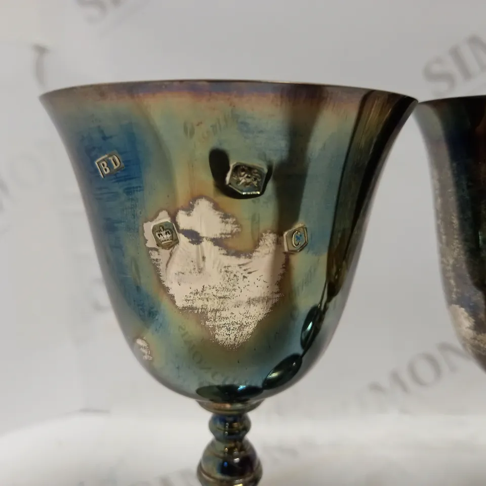 SET OF 3 SILVER WINE CUPS - POSSIBLY BURRAGE DAVENPORT