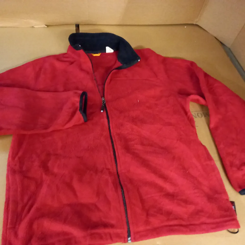 TIMBERLAND RED ZIP THROUGH FLEECE - SIZE UNSPECIFIED