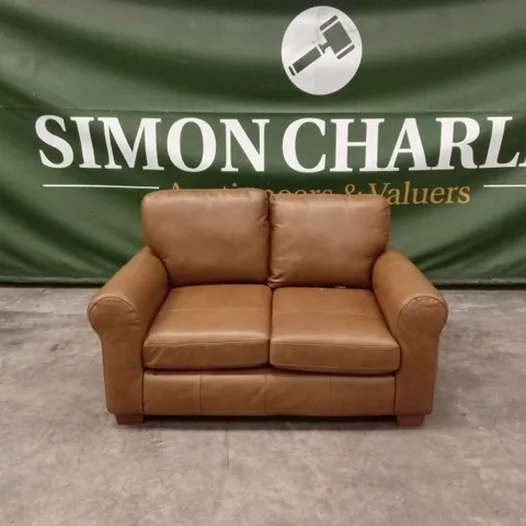 BAILEY ITALIAN LEATHER 2 SEATER SOFA - TAN