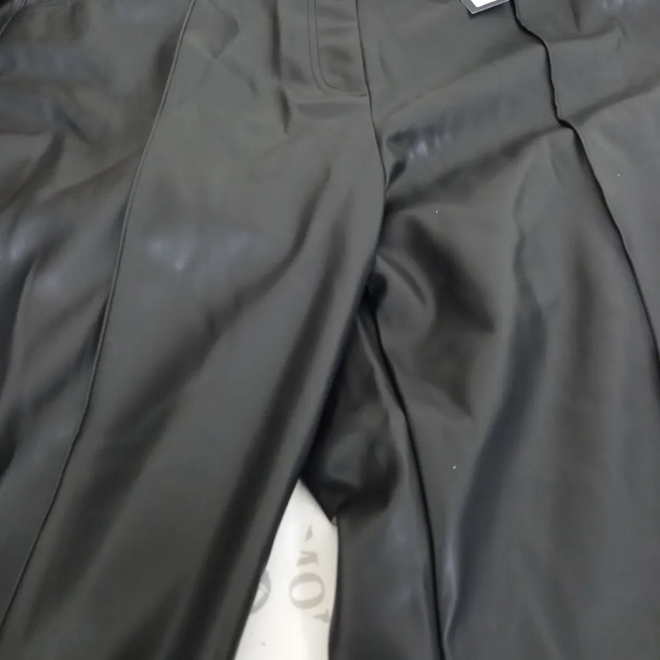 M&S FAUX LEATHER REGULAR LENGTH PANTS IN BLACK - 22