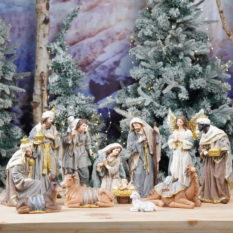 BOXED CHRISTMAS RELIGIOUS & SPIRITUAL NATIVITY SET (1 BOX)