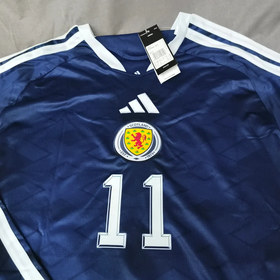 ADIDAS SCOTLAND NATIONAL FOOTBALL JERSEY – NO. 11 CRAIG - SIZE XL