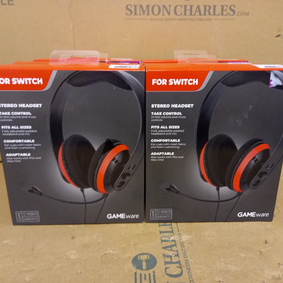 LOT OF 6 X GAMEWARE STEREO HEADSETS FOR SWITCH