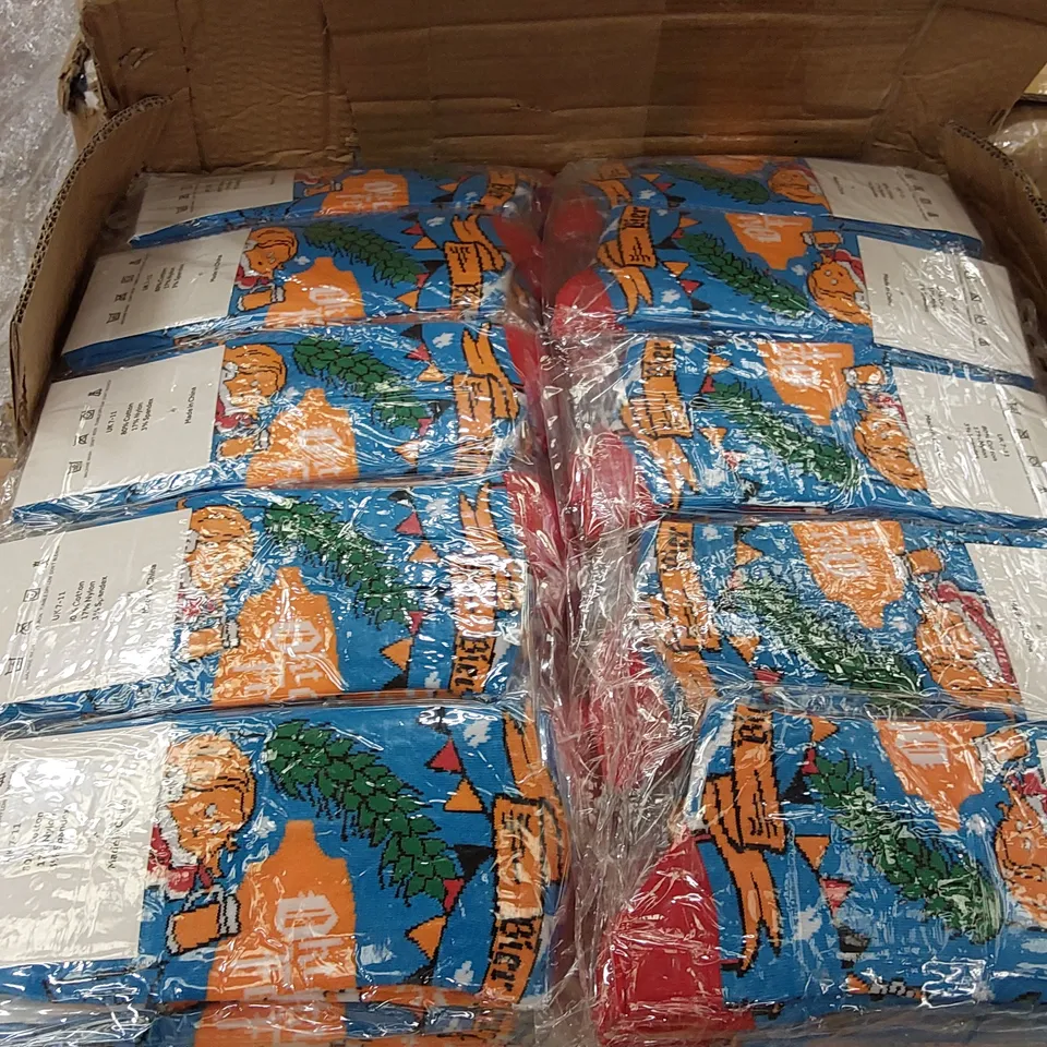 BOX OF BRAND NEW BIER CO OKTOBERFEST SOCKS // APPROXIMATELY 320 PAIRS (1 BOX)