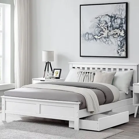 BOXED AZURE WHITE DOUBLE BED (3 BOXES)