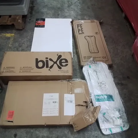 PALLET OF ASSORTED ITEMS INCLUDING: KIDS BIKES, BATH TRANSFER BOARDS, SWING NEST, BATH/SHOWERBOARD ECT