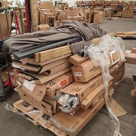 PALLET OF ASSORTED, INCOMPLETE FURNITURE PARTS AND PIECES 
