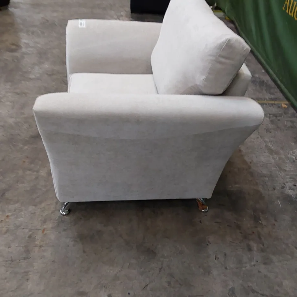 DESIGNER SINGLE ARMCHAIR IN NATURAL FABRIC