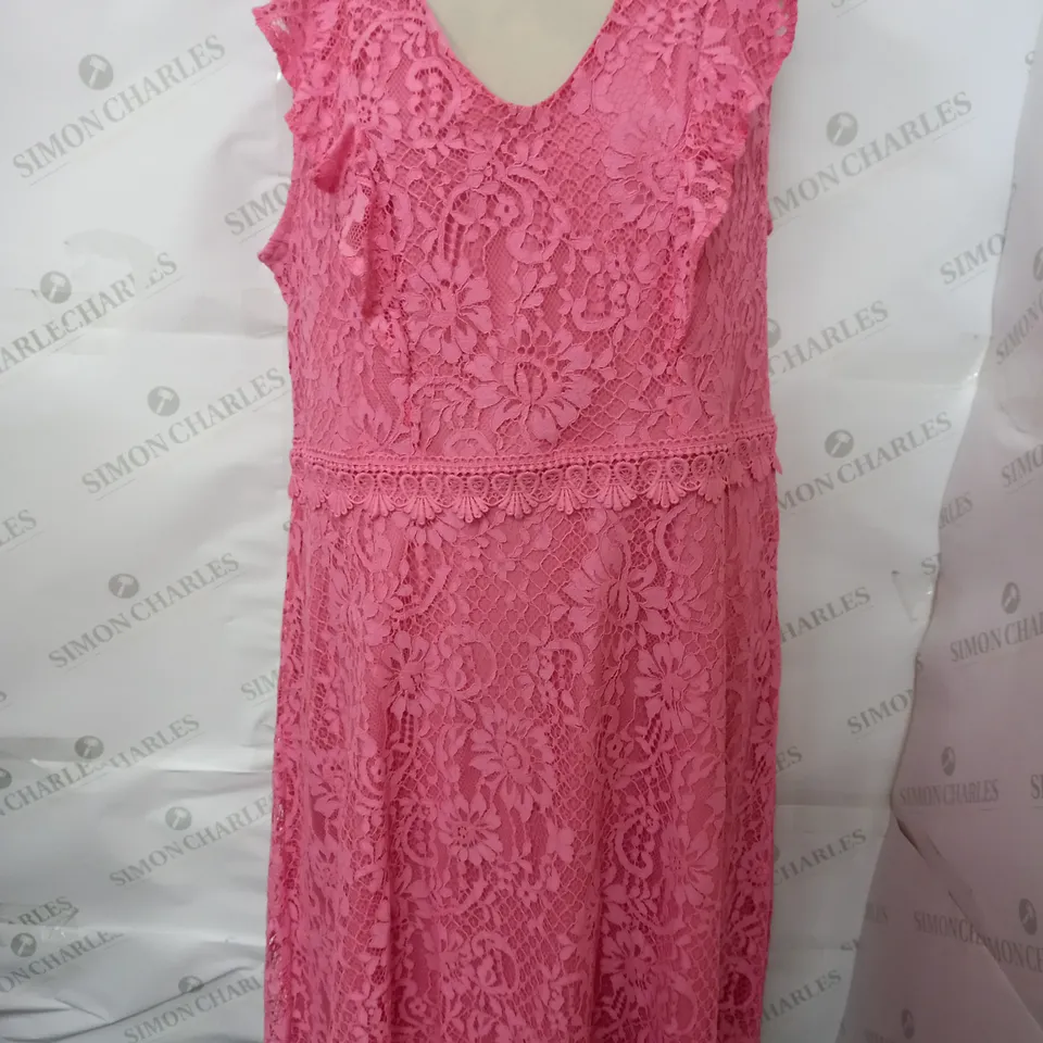 DOROTHY PERKIINS PINK FORAL DRESS - UK 16