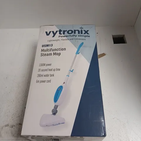 VYTRONIX USM13 MULTIFUNCTION STEAM MOP – 1300W, 280ML TANK, BOXED