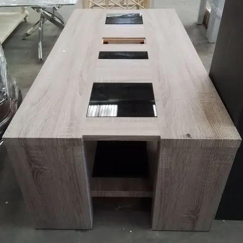 STYLISH MODERN DESIGN COFFEE TABLE (ONE GLASS PANEL MISSING)
