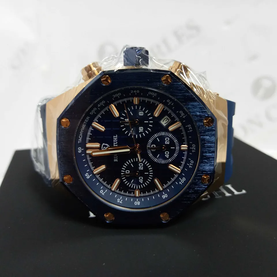 RUCKSTUHL CHRONOGRAPH STYLE RUBBER STRAP WATCH RRP £560