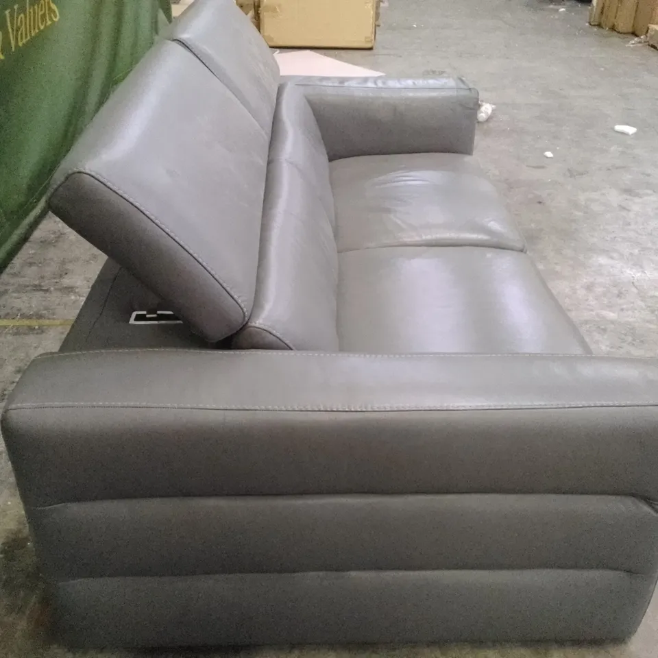 2 SEATER SOFA - GREY LEATHER