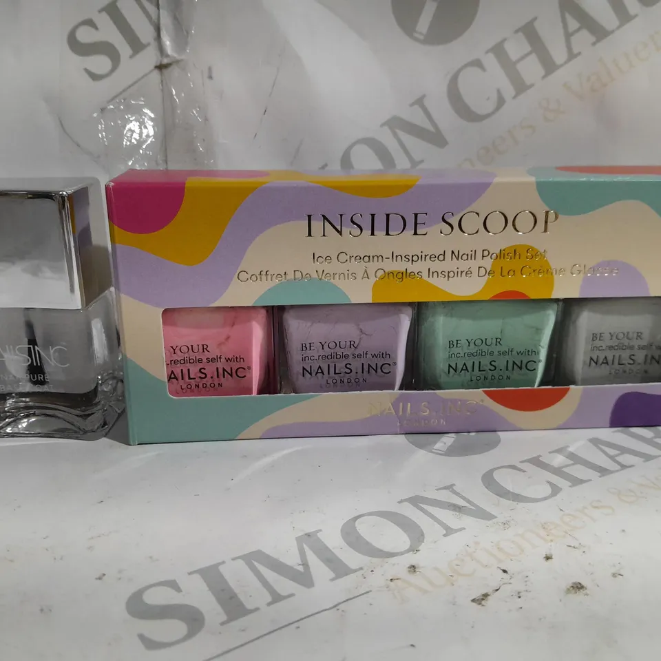 NAILS.INC INSIDE SCOOP ICE CREAM INSPIRED NAIL POLISH SET AND BASE COAT