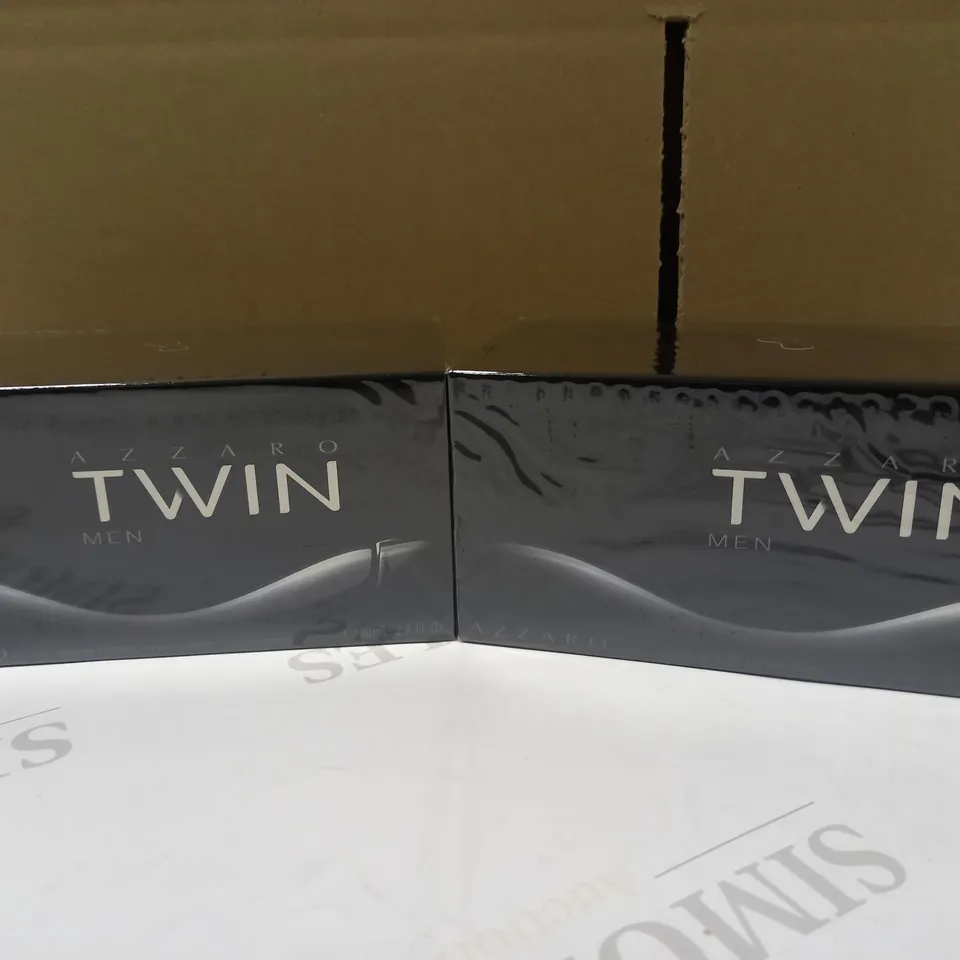 LOT OF 2 X 80ML AZZARO TWIN MEN EAU DE TOILETTE SPRAY