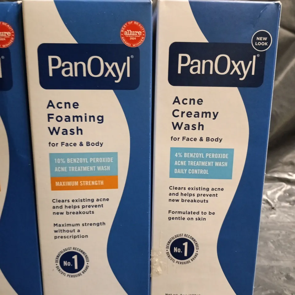 LOT OF 4 PANOXYL ACNE CREAMY AND FOAMING FACE WASHES