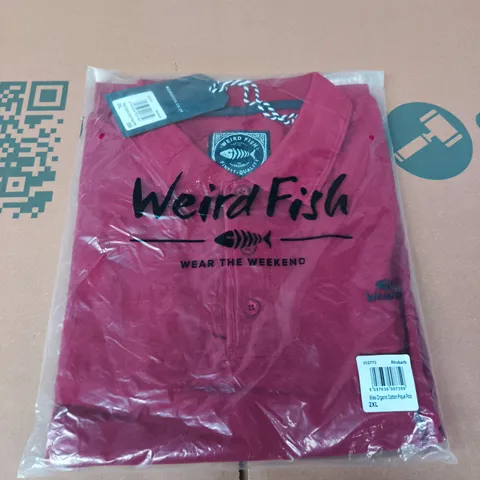 WEIRD FISH MILES ORGANIC COTTON PIQUE POLO SHIRT – RHUBARB, 2XL