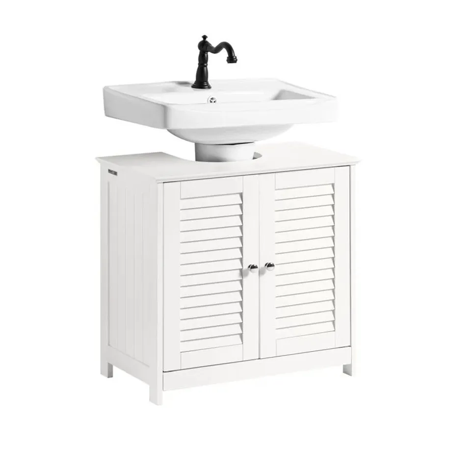 BOXED LYONSDALE 57CM FREE-STANDING SINGLE BATHROOM VANITY BASE ONLY - WHITE (1 BOX)