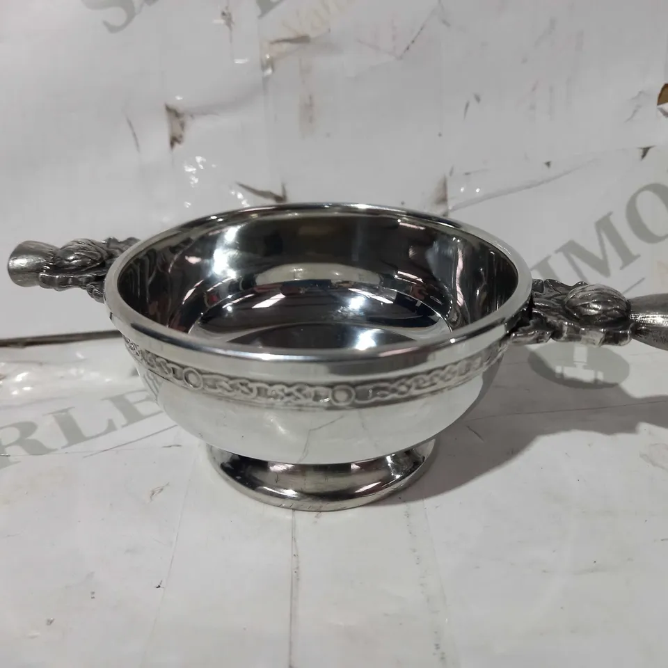 ENGLISH PEWTER COMPANY THISTLE HANDLE QUAICH