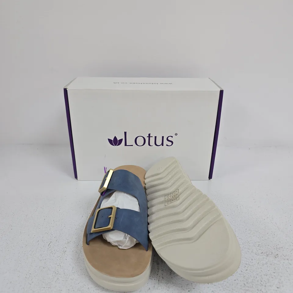 LOTUS BLUE SANDALS, WOMEN'S - (EU 41), DOUBLE BUCKLE STRAPS