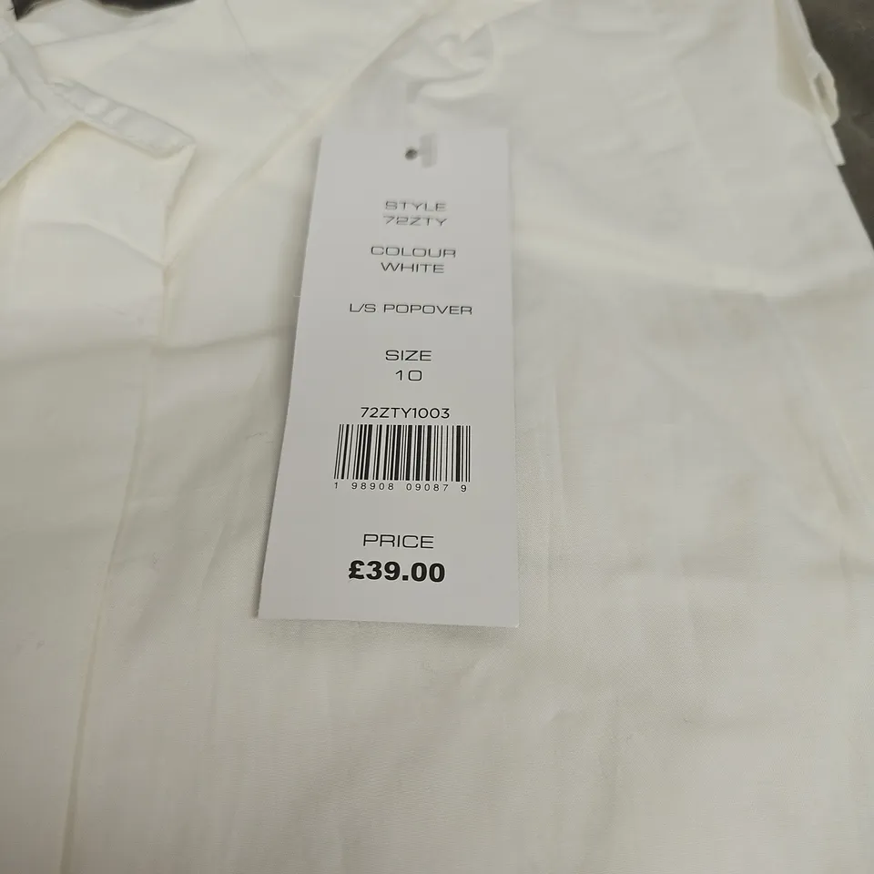 FRENCH CONNECTION LONG SLEEVE POPOVER SHIRT UK 10 TAGGED