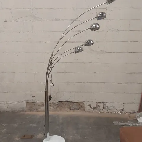 DESIGNER 5 LIGHT MARBLE BASE FLOOR LAMP