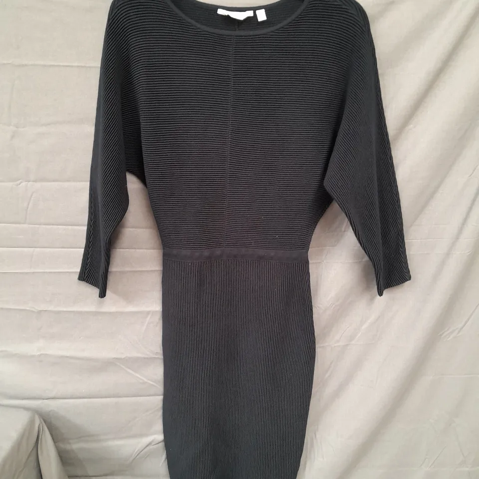 DANNII MINOGUE PETITES BLACK RIBBED DRESS SIZE S 