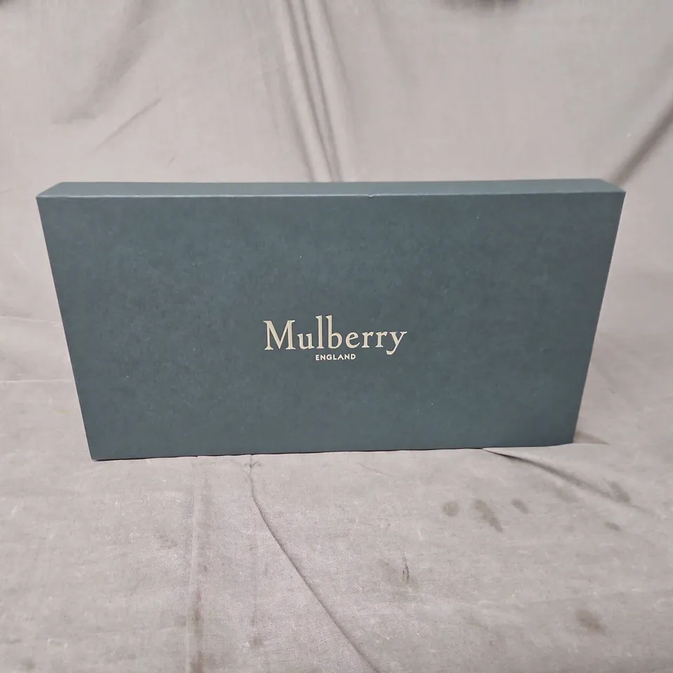 MULBERRY DARLEY GLOVES – NAPPA LEATHER EBONY, SIZE 6.5