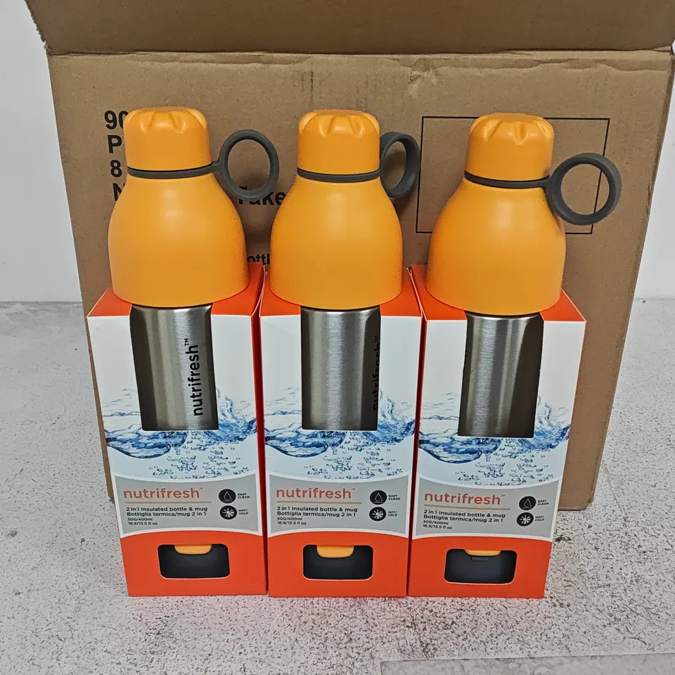 LOT OF 6 NUTRIFRESH 2IN1 INSULATED BOTTLES AND MUGS