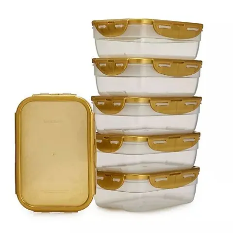 LOCK N LOCK SET OF SIX NESTING RECTANGLES WITH SNOWFLAKE LIDS