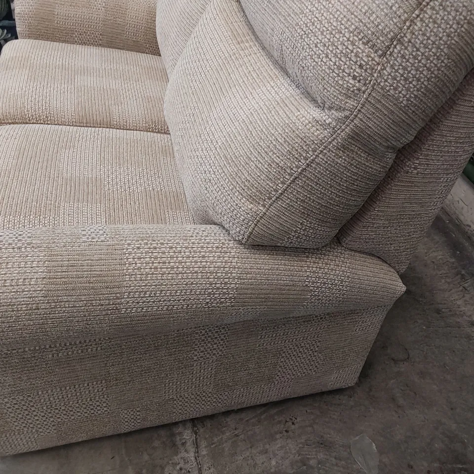 QUALITY BRITISH DESIGNER G PLAN AVON SMALL TWO SEATER SOFA FARO SAND FABRIC 