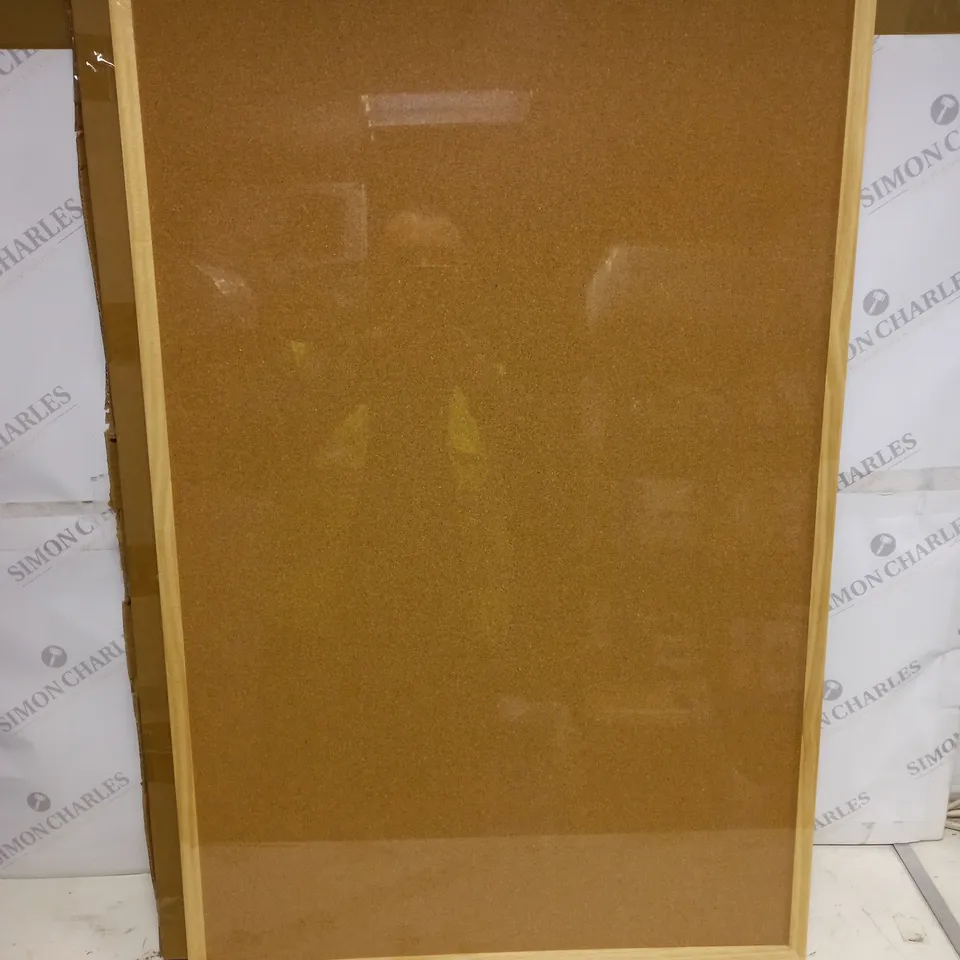 WOODEN FRAMED CORK BOARD - 90X60CM
