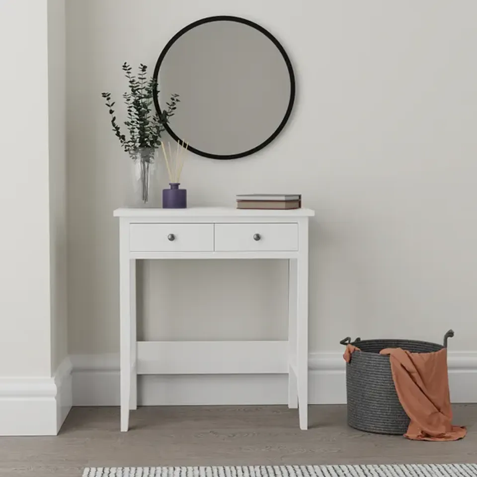 BOXED LYNTON COMPACT DRESSING DESK - WHITE 