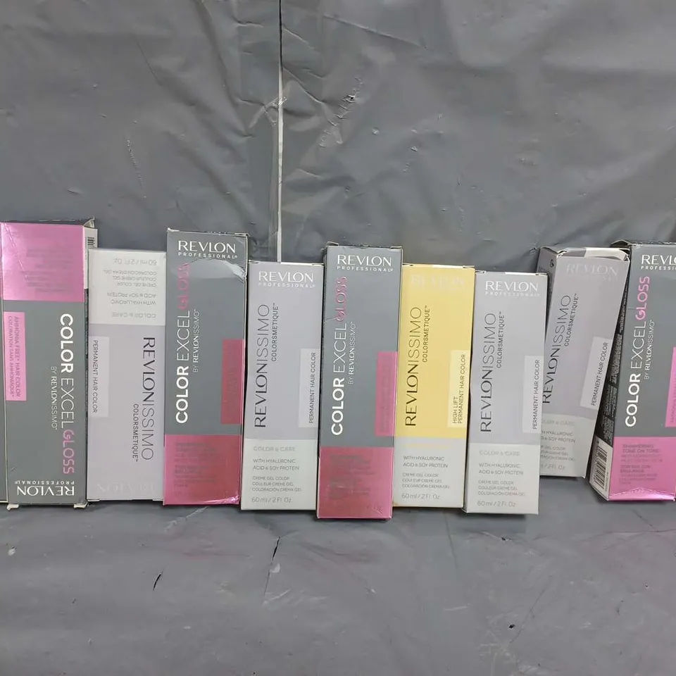 APPROXIMATELY 11 ASSORTED BOXED REVLON PRODUCTS TO INCLUDE COLOUR EXCEL GLOSS (70ml), REVLONISSIMO (60ml)